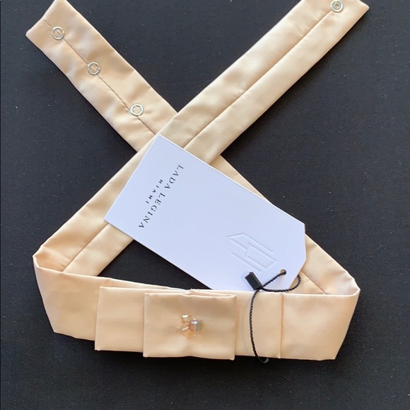 Cream bow silk belt - Picture 2 of 3